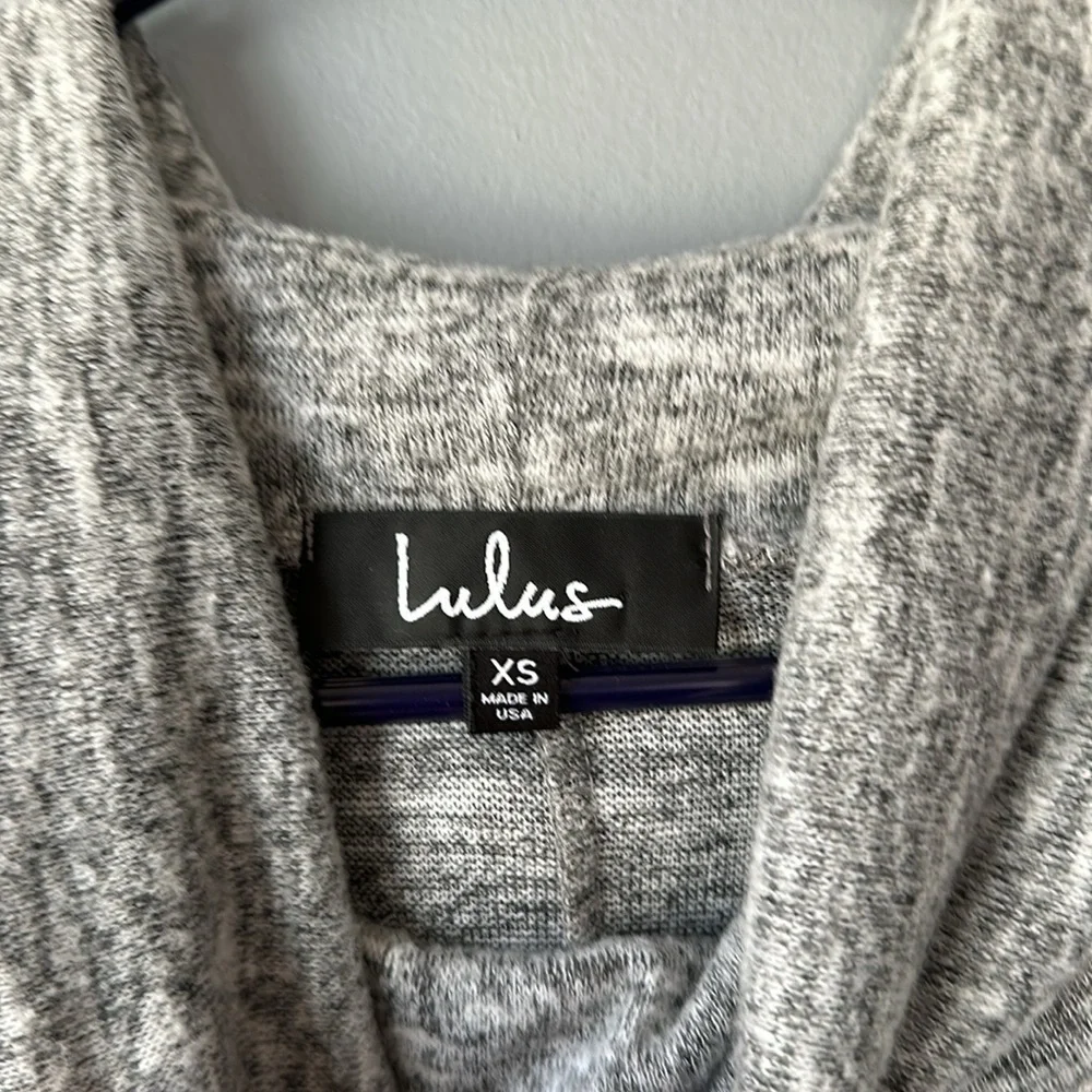 Lulus Mattea Heathered‎ Grey Cowl Neck Midi Sweater Dress women's XS
